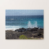 Ozean Splashing gegen die Felsenbude Puzzle (Horizontal)