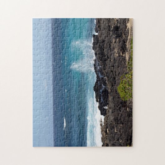 Ozean Splashing gegen die Felsenbude Puzzle (Vertikal)