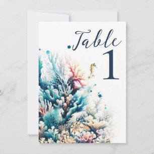 Ozean Spritzer Meereskoralle Aquarell Hochzeit Einladung