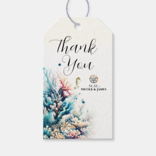 Ozean Spritzer Meereskoralle Aquarell Hochzeit Geschenkanhänger