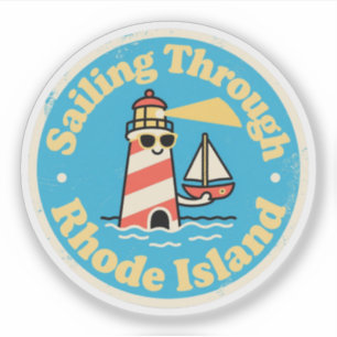Ozean-Staat-Charm_ Leuchtturm von Rhode Island im Aufkleber