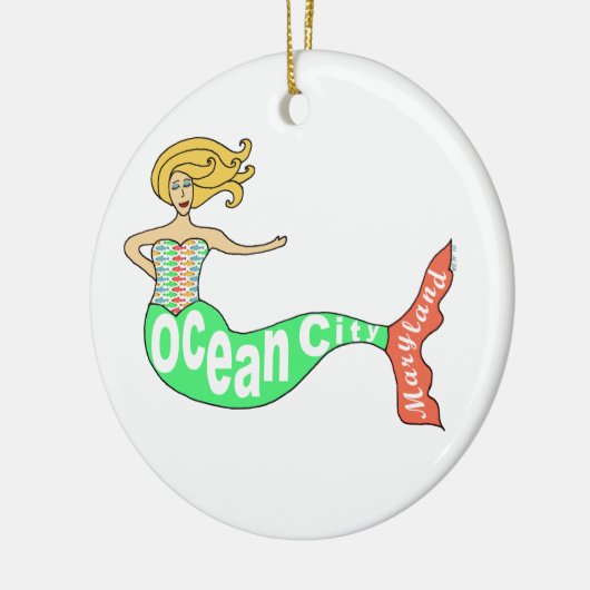 Ozean-Stadt, Maryland-Meerjungfrau Keramikornament (Links)