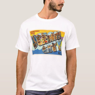 Ozean-Stadt-New-Jersey NJ Vintage Reise-Postkarte T-Shirt