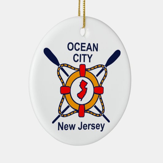 Ozean-Stadt NJ Keramik Ornament (Rechts)