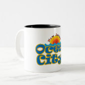 Ozean-Stadt NJ Zweifarbige Tasse (Vorderseite Links)