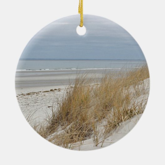 Ozean-Strand auf Cape Cod Keramik Ornament (Hinten)