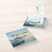 Ozean-Strand-Boots-Lord ist mein heller Glasuntersetzer (Schrägansicht)