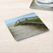 Ozean-Strand-Gehweg Rechteckiger Pappuntersetzer (angewinkelt)