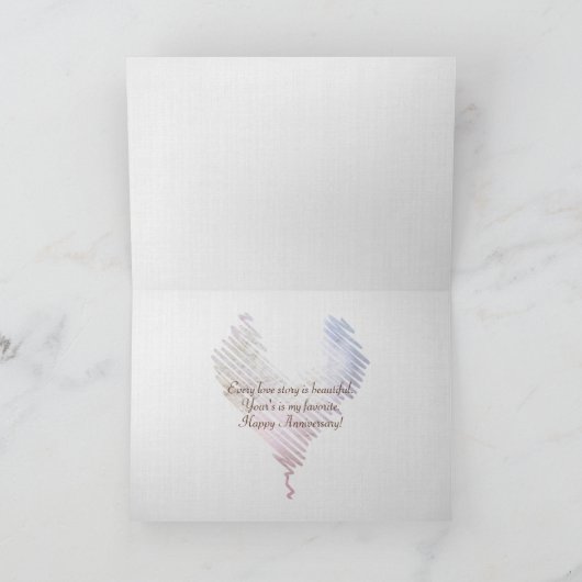 Ozean-Strand-Herzjahrestag Karte (Innenseite)