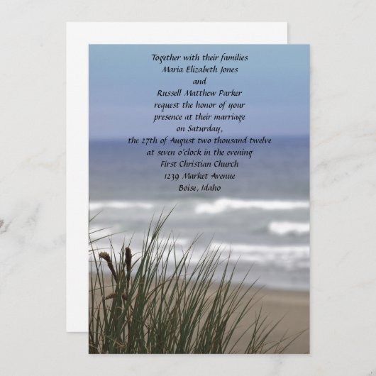 Ozean-Strand-Hochzeits-Einladungen Einladung (Vorne/Hinten)