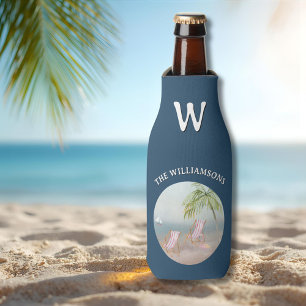 Ozean Strand Palm Flamingo Personalisiert Flaschenkühler
