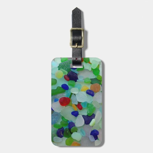 Ozean, Strand, Seeglas, Strandglas Gepäckanhänger (Vorderseite vertikal)