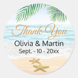 Ozean, Strand und Starfish Runder Aufkleber