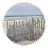 Ozean-Strand und verwitterter Zaun Keramikknauf (Vorderseite)