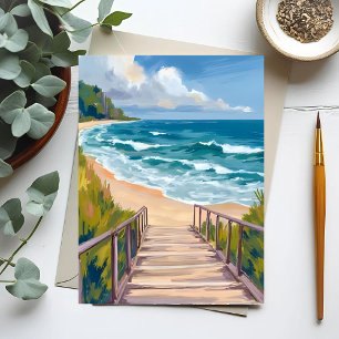 Ozean-Strandpromenade   Küstenwellen Postkarte