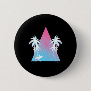 Ozean-Surf-Wassersport-Palmen-Surfer 90er Va Button