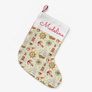 Ozean-Szene addieren Ihren Namen Kleiner Weihnachtsstrumpf