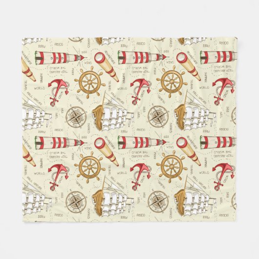 Ozean-Szene Fleecedecke (Vorderseite (Horizontal))