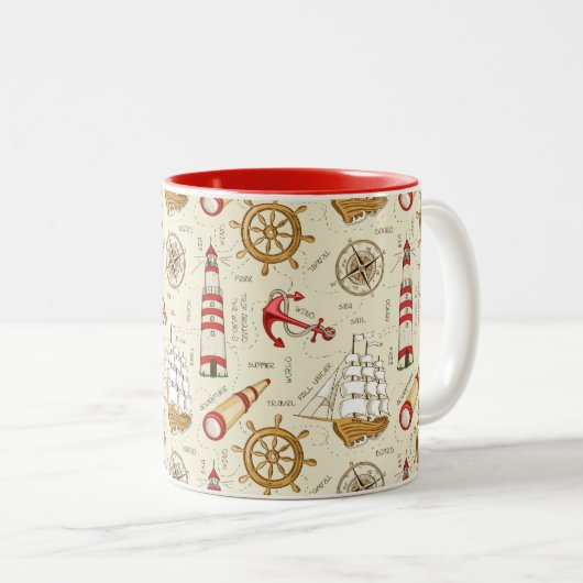 Ozean-Szene Zweifarbige Tasse (VorderseiteRechts)