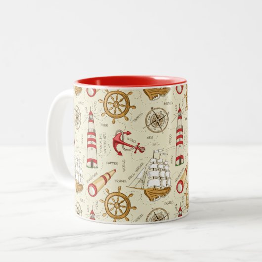 Ozean-Szene Zweifarbige Tasse (Vorderseite Links)