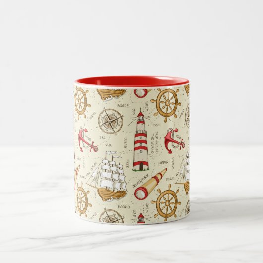 Ozean-Szene Zweifarbige Tasse (Mittel)