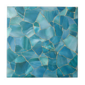 Ozean-Teal-Achat-Gold-Mosaik Fliese (Vorderseite)