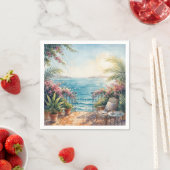 Ozean-Terrasse mit friedlicher Aussicht Serviette (Beispiel)
