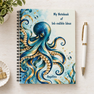 Ozean-Thema | Oktopus | Whimsical Notizblock