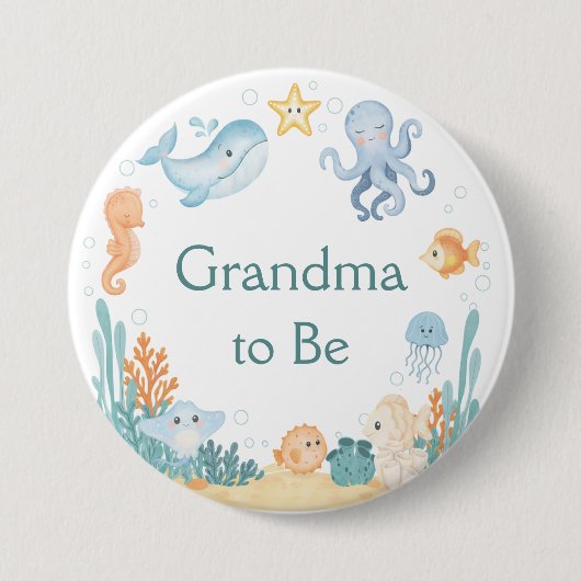 Ozean-Themen-Baby-Party-Button Button (Vorderseite)
