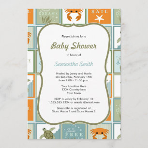 Ozean-Themen-Baby-Shower-Einladung Einladung