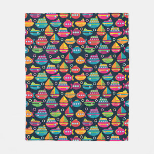 Ozean-Transport-Muster Fleecedecke