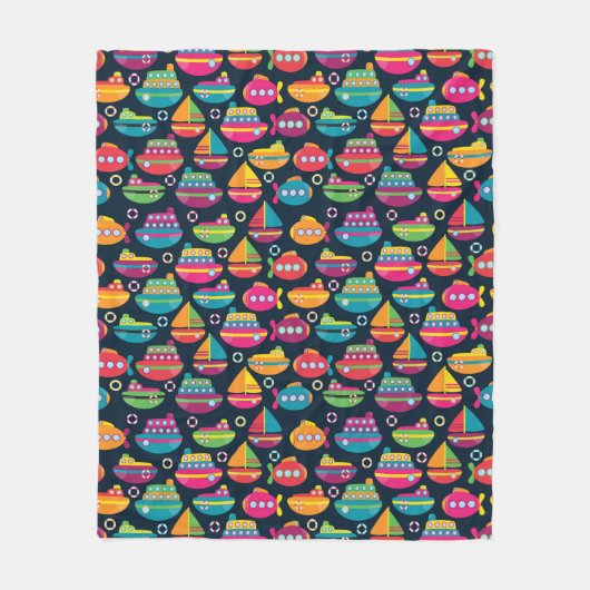 Ozean-Transport-Muster Fleecedecke (Vorderseite)