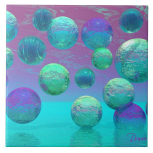 Ozean-Träume - Aqua und violette Ozean-Fantasie Fliese