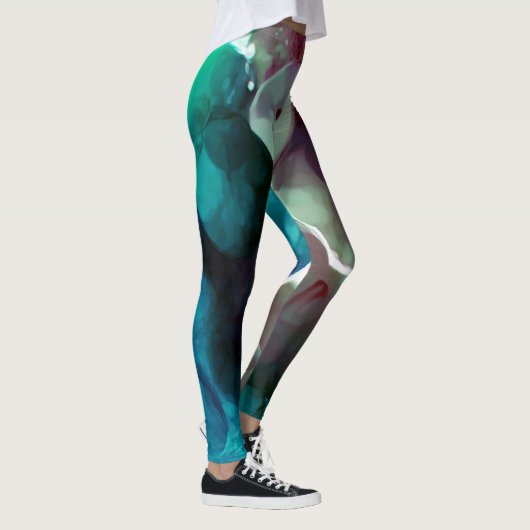 Ozean trifft Land gemalte Leggings (Rechts)