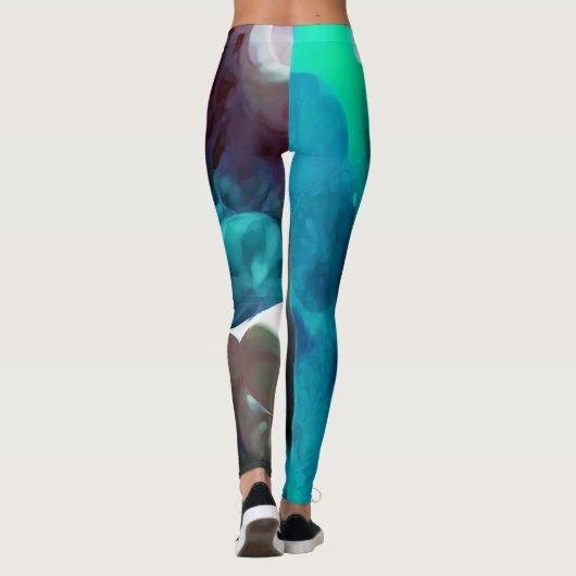 Ozean trifft Land gemalte Leggings (Rückseite)