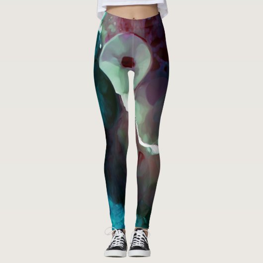 Ozean trifft Land gemalte Leggings (Vorderseite)