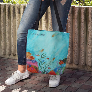 Ozean Tropisches Korallenriff Aquarell Lehrer Tasche