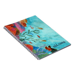 Ozean-Tropisches-Unterwasser-Korallenriff-Aquarell Notizblock