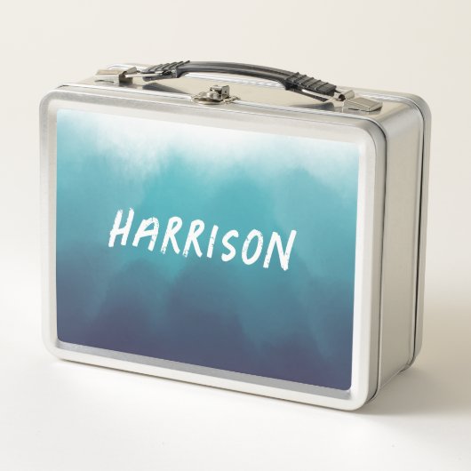 Ozean Türkis Metall Brotdose (Vorderseite)