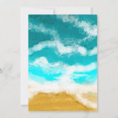 Ozean türkisfarbene Waves Küste Hochzeit Invi Einladung (Rückseite)