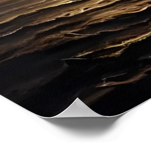 Ozean und eine Burg am Himmel | AI Art Poster (Ecke)