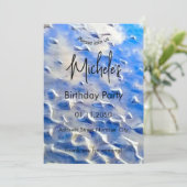 Ozean und Himmel blau Einladung (Stehend Vorderseite)