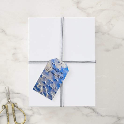 Ozean und Himmelblau Geschenkanhänger (Mit Garn)