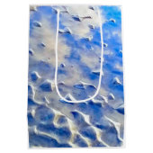 Ozean und Himmelblau Mittlere Geschenktüte (Rückseite)