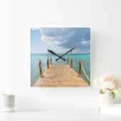 Ozean und Long Dock Quadratische Wanduhr (Zuhause)