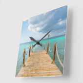 Ozean und Long Dock Quadratische Wanduhr (Winkel)