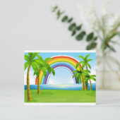 Ozean und Regenbogen Postkarte (Stehend Vorderseite)