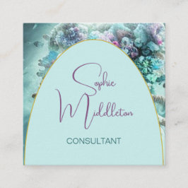 Ozean under Sea Coral QR Business Card Quadratische Visitenkarte