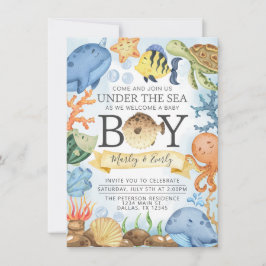 Ozean Under the Sea Boy Baby Shower Einladung