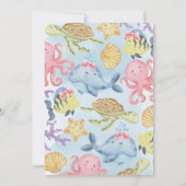 Ozean Under the Sea Girl Shower Einladung (Rückseite)